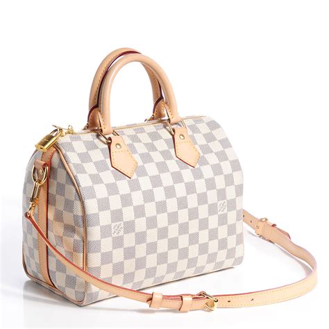 louis vuitton speedy damier azur 25 cream blue|speedy 30 damier with strap.